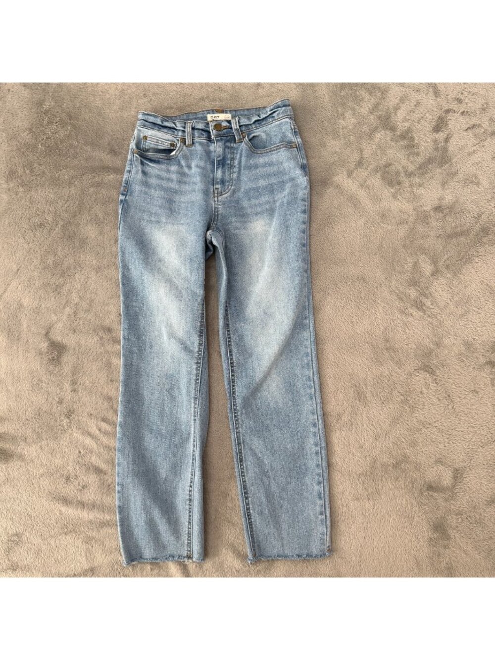 Oat New York Raw Hem Straight Leg High Rise Jeans Womens size 2 26